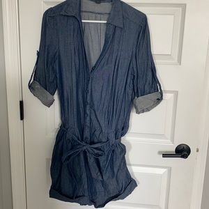 Forever 21 Denim Shorts Romper Size L